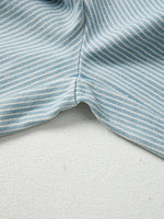 Stripe Mid Rise Drawstring Waist Jeans