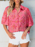 Floral Print Puff Sleeve Shirt