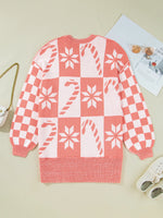 andycane Snowflake Checker Drop Shoulder Sweater