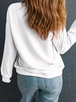 Plush Leopard Tree Patched Drop Shoulder Sweatshirt