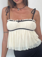 Contrast Trim Tie Straps Cami