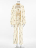 Heart Print Three-Piece Lounge Set