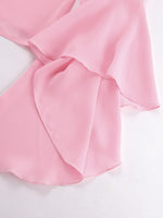 Ruffle Trim Flounce Sleeve Blouse