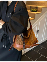Leopard Print Suede Crossbody Bag