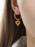 Heart Shape Lapis Lazuli Dangle Earrings