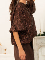 Sequin Embellished Tie-Back Blouse