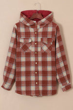 Fleece Lined Plaid Hooded Jacket