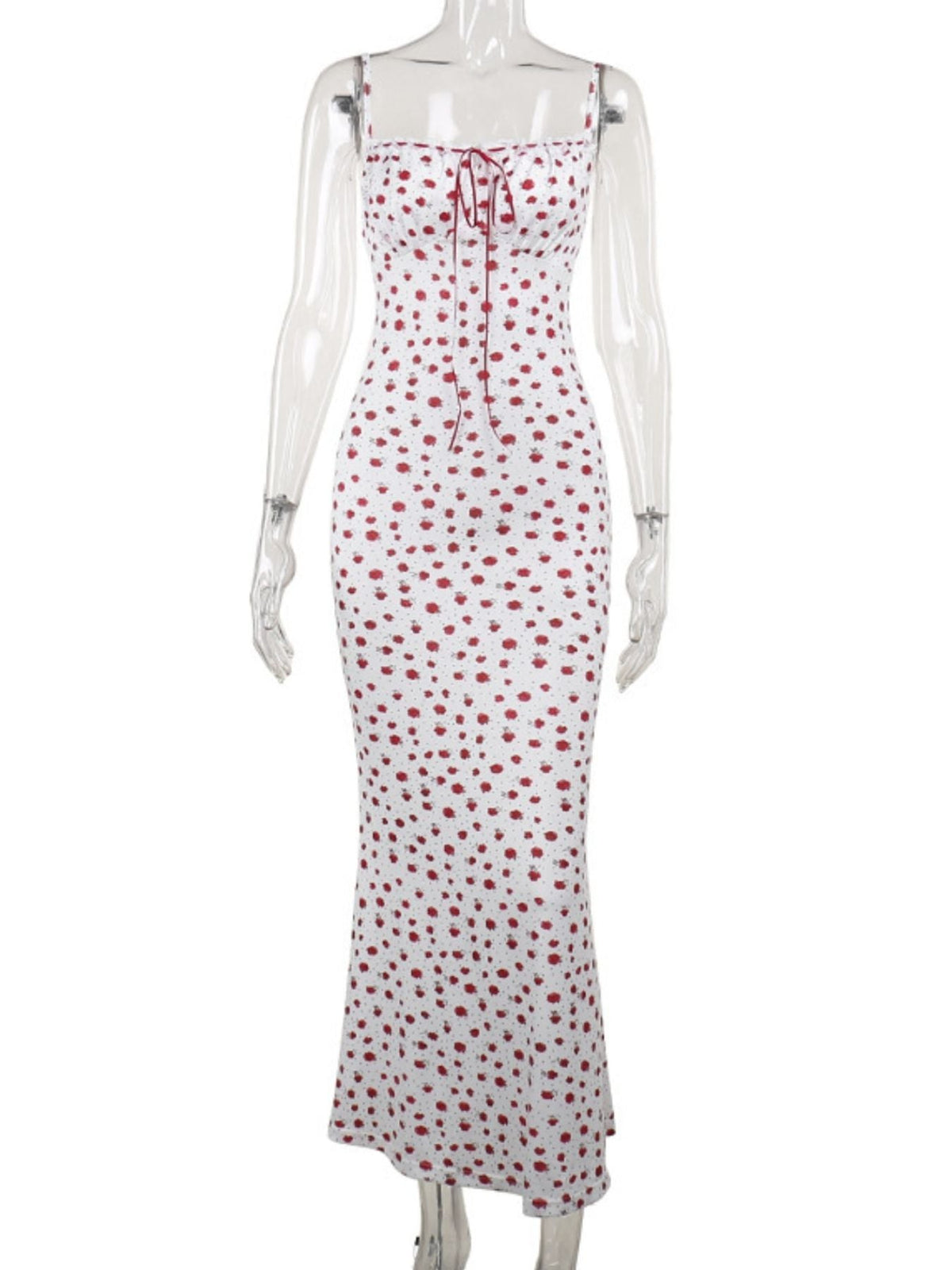 Floral Print Lace Trimmed Cami Dress