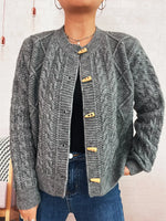 Cable Knit Button-Up Cardigan