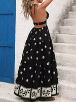 Printed Halter Neck Maxi Dress
