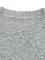 Flower Round Neck Long Sleeve Sweater