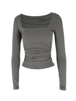 Square Neck Slim Fit Long Sleeve T-Shirt