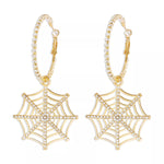 Halloween Spider Web Dangle Hoop Earrings