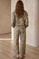 Abstract Print Long Sleeve Pant Set