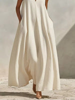 Sleeveless Maxi Dress with Side Pockets