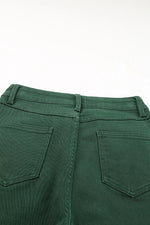 Crossed Waist Raw Hem Shift Jeans
