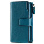 Vintage Style Leather Long Wallet