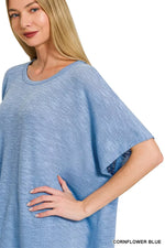 Zenana Oversized Slub Hacci Top