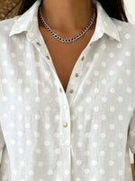 Full Size Polka Dot Short Sleeve Shirt Plus Size