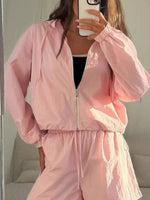 Lightweight Hooded Jacket and Shorts Set