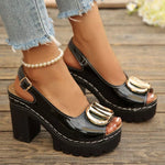 Open Toe Block Heels Sandals