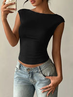 Lace Detail Cap-Sleeve T-Shirt