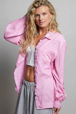 POL Washed Textured Cotton Western Button Front Shirt