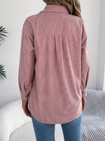 Casual Corduroy Button-Up Shacket