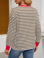 Striped Round Neck Long Sleeve T-Shirt