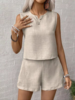 Sleeveless Top and Shorts Two-Piece Set
