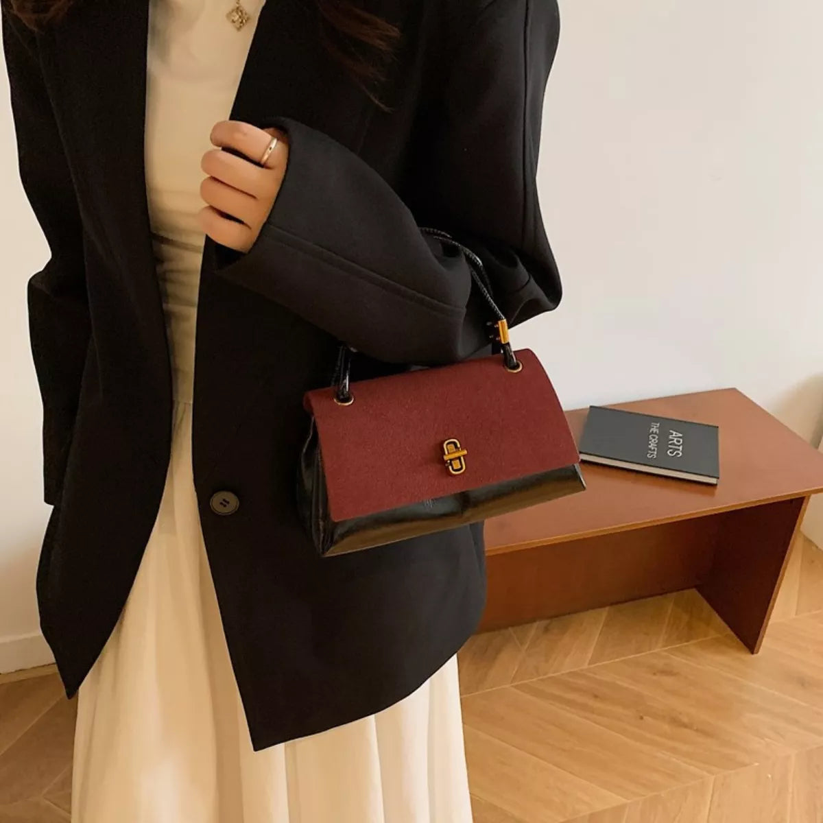 Flap Crossbody Bag with Top Handle