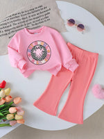 Children's Halloween Graphic Sweatshirt and Flare Pants Set