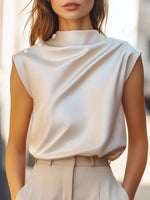 Elegant Sleeveless Button-Detail Blouse