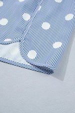 Polka Dot Striped Elastic Waist Shorts