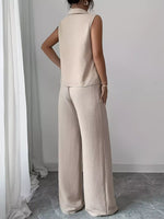 Sleeveless Top and Wide Leg Pants Set