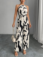 Abstract Print Wide Leg Jumpsuit