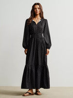 Polka Dot Long Sleeve Maxi Dress