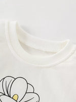 Children's Flower Graphic Crew Neck Sweatshirt
