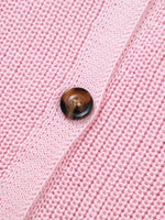 Solid Color Knit V Neck Button Front Sweater Vest