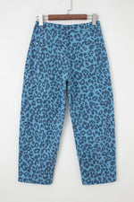 Leopard Print Barrel Leg Jeans