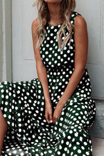 Sleeveless Polka Dot Casual Dress