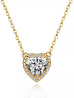 2 Carat 18K Gold-Plated Moissanite Heart Necklace