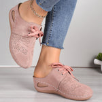 Lace-Up Wedge Slip-Ons