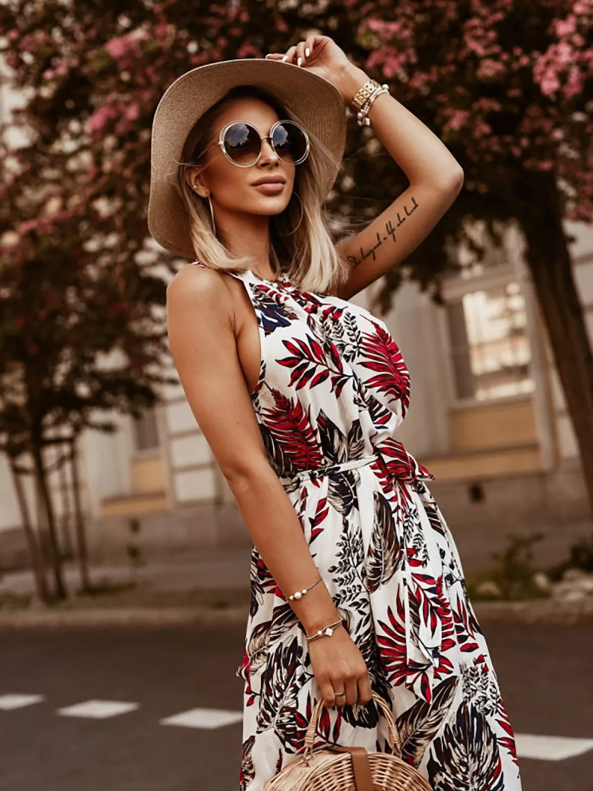 Printed Sleeveless Maxi Dress