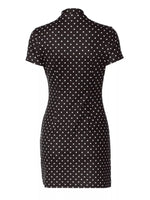 Polka Dot Cut-Out Front Mini Dress