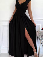 High Slit Lace Detail Maxi Dress