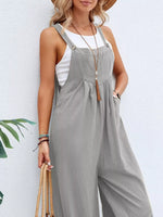 Full Size Casual Wide-Leg Overalls with Pockets Plus Size