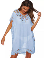Crochet Trim V-Neck Cover-Up Dress