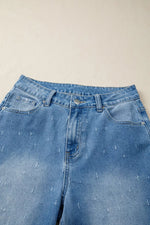 Distressed Detail Tummy Control Raw Hem Jeans