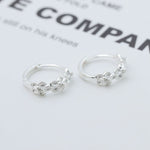 925 Sterling Silver Flower Hoop Earrings